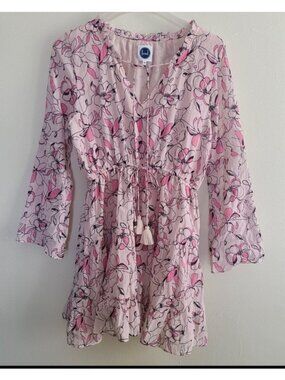 The Fred Dress Floral Pink Fringes Size M